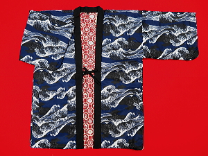 アンティーク和柄!綿入れ袢纏 荒波